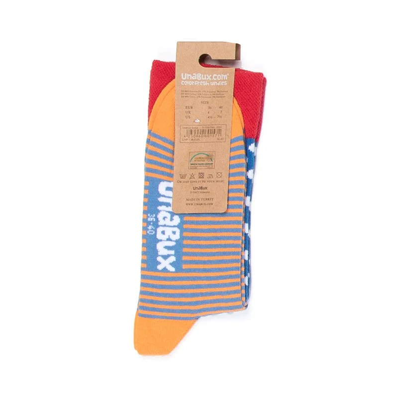 Chaussettes Multicolores Talons Orange - UNABUX - Image 2