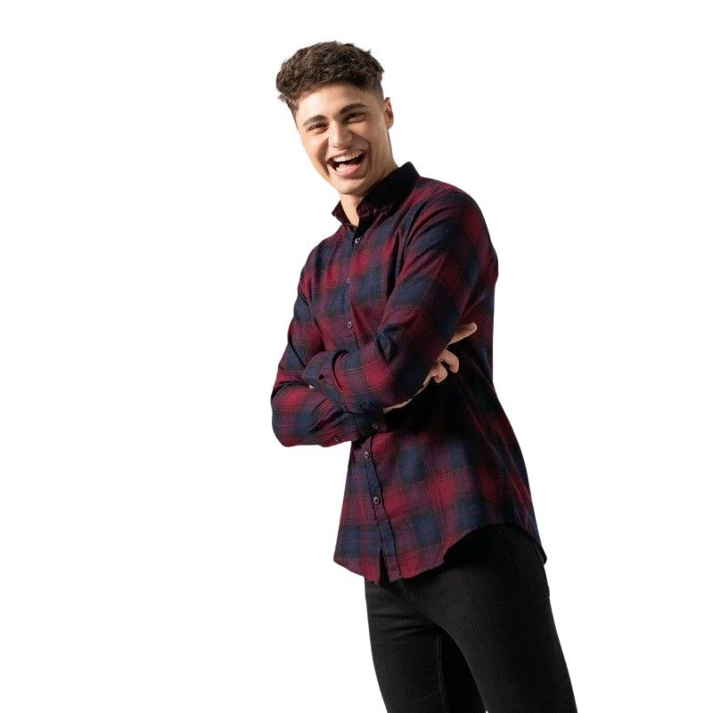 Chemise de Serveur à Carreaux Homme Slim - TOPTEX