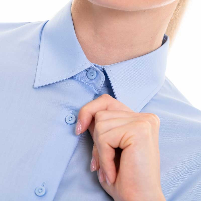Chemise de Service Femme Manches Longues Bleu Ciel - KARIBAN - Image 6