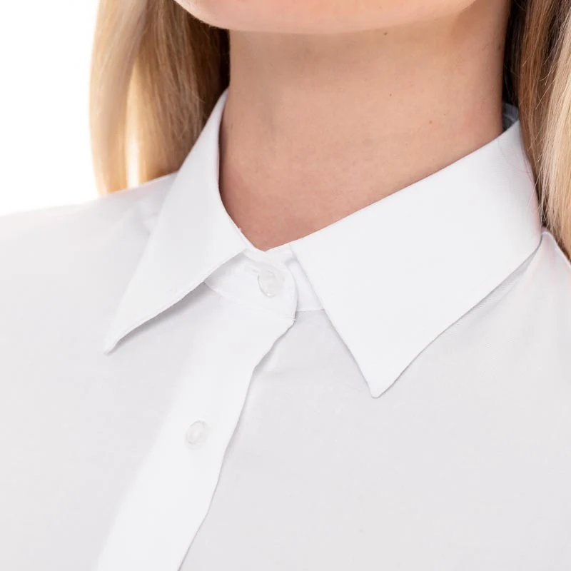 Chemise de Service Femme Manches Courtes Sans Repassage Blanc - KARIBAN - Image 5