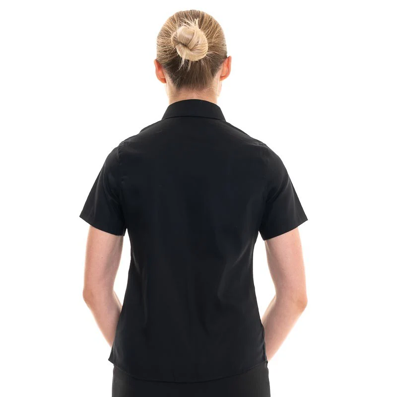 Chemise de Service Femme Manches Courtes Sans Repassage Noir - KARIBAN - Image 4
