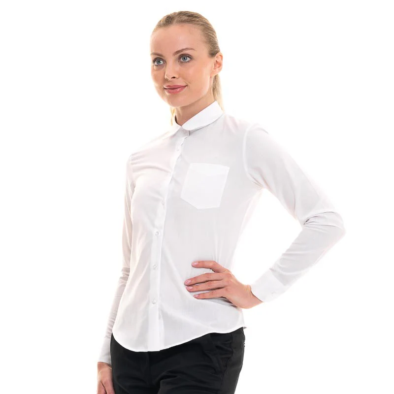 Chemise de Service Femme Popeline Manches Longues Blanc - KARIBAN - Image 3