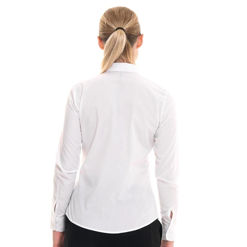 Chemise de Service Femme Popeline Manches Longues Blanc - KARIBAN - Image 4