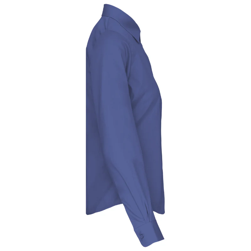 Chemise de Service Femme Popeline Manches Longues Bleu Obalt - KARIBAN - Image 3