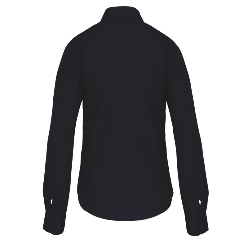 Chemise de Travail Femme Popeline Manches Longues Bleu Marine - KARIBAN - Image 2