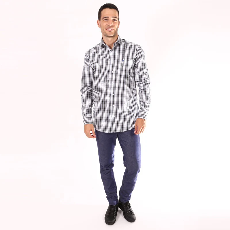 Chemise de Serveur à Carreaux Blanc Gris Noir - DESTOCKAGE - PROFI DRESS - Image 2