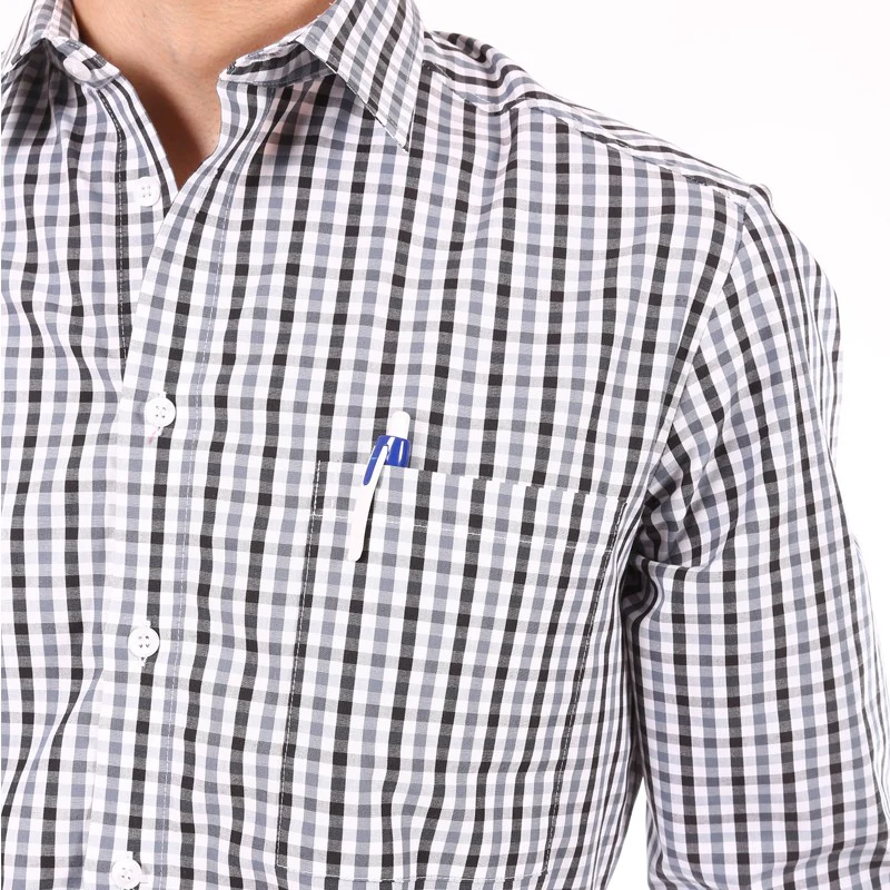 Chemise de Serveur à Carreaux Blanc Gris Noir - DESTOCKAGE - PROFI DRESS - Image 3