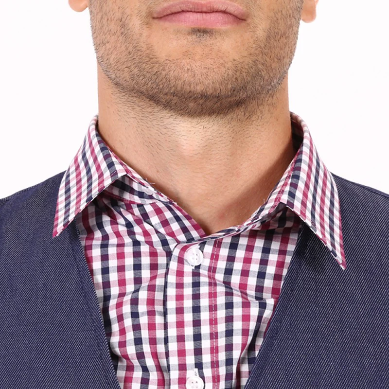 Chemise de Serveur à Carreaux Bleu Rouge Blanc - DESTOCKAGE - PROFI DRESS - Image 7