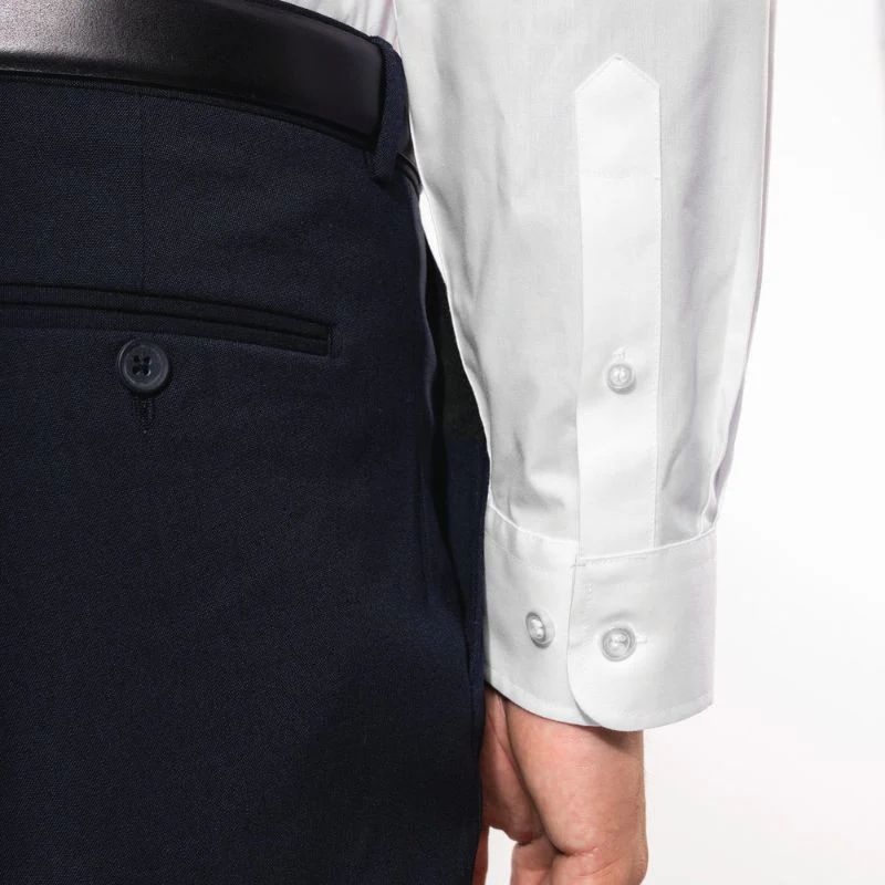 Chemise de Serveur Col Mao Blanc Manches Longues - KARIBAN - Image 6