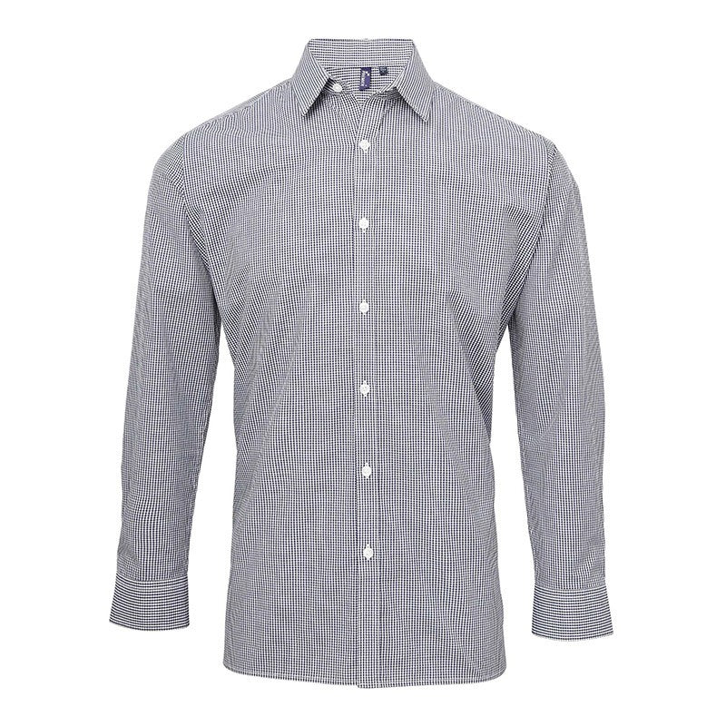 Chemise de Serveur Homme à Carreaux Bleu Marine Vichy - PREMIER - Image 3
