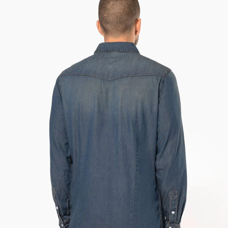 Chemise Service Denim Homme Manches Longues - KARIBAN - Image 2