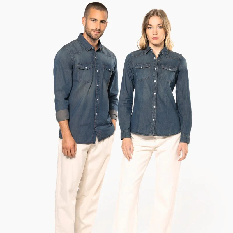 Chemise Service Denim Homme Manches Longues - KARIBAN - Image 6