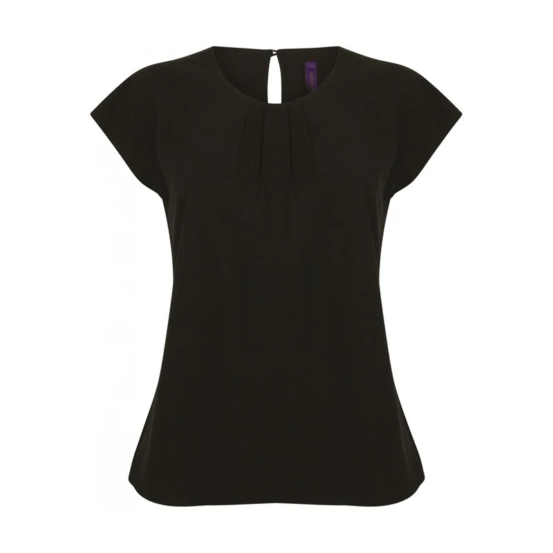 Chemise de Travail Femme Manches Courtes Noir - HENBURY