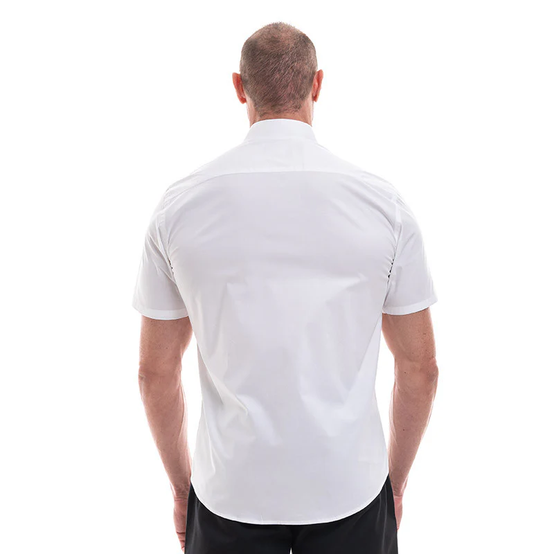 Chemise Fittée Homme Manches Courtes Blanc - RUSSEL by TOPTEX - Image 2