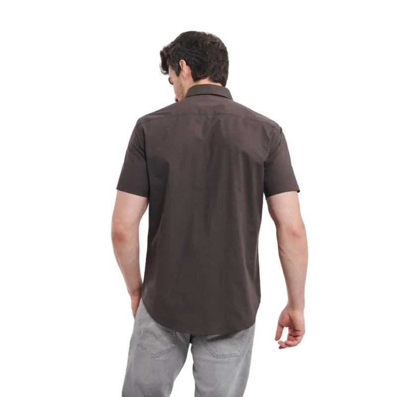 Chemise Fittée Homme Manches Courtes Noir - RUSSEL by TOPTEX - Image 4