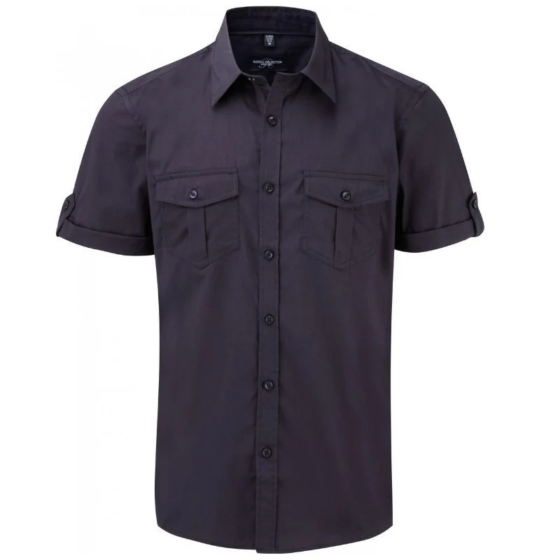 Chemise Homme Manches Courtes Beige - TOPTEX