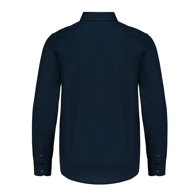 Chemise Enfant en Popeline Manches Longues Marine - KARIBAN - Image 3
