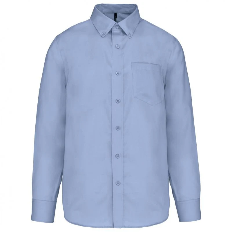 Chemise de Service Homme Manches Longues Sans Repassage Bleu Ciel - KARIBAN