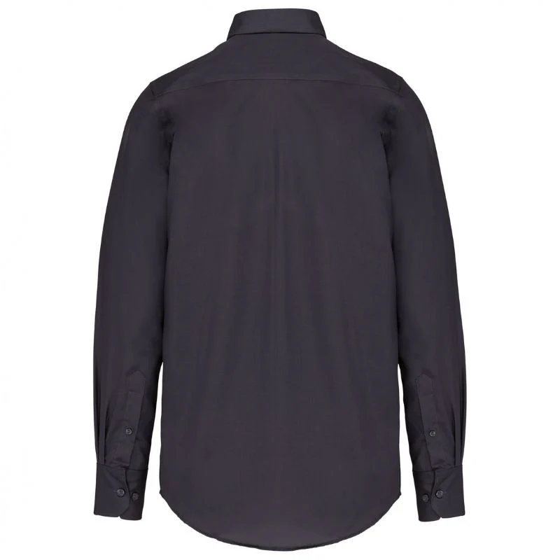 Chemise de Service Homme Manches Longues Sans Repassage Gris Foncé - KARIBAN - Image 2
