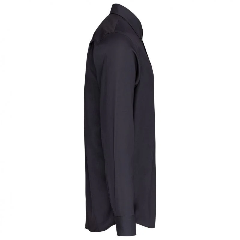Chemise de Service Homme Manches Longues Sans Repassage Gris Foncé - KARIBAN - Image 3