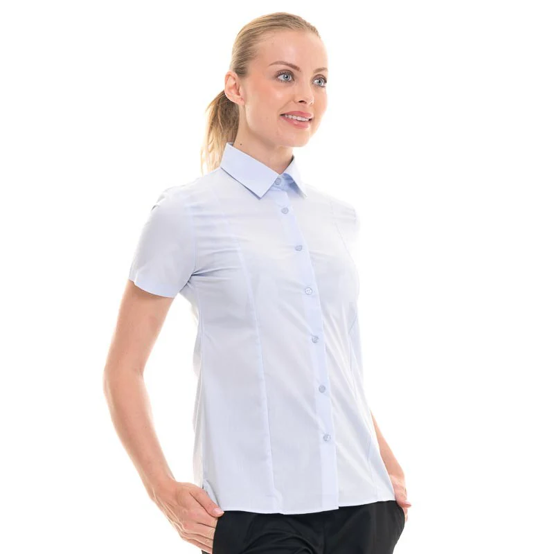 Chemise Service Femme Manches Courtes TERA Bleu Ciel - ROBUR - Image 2