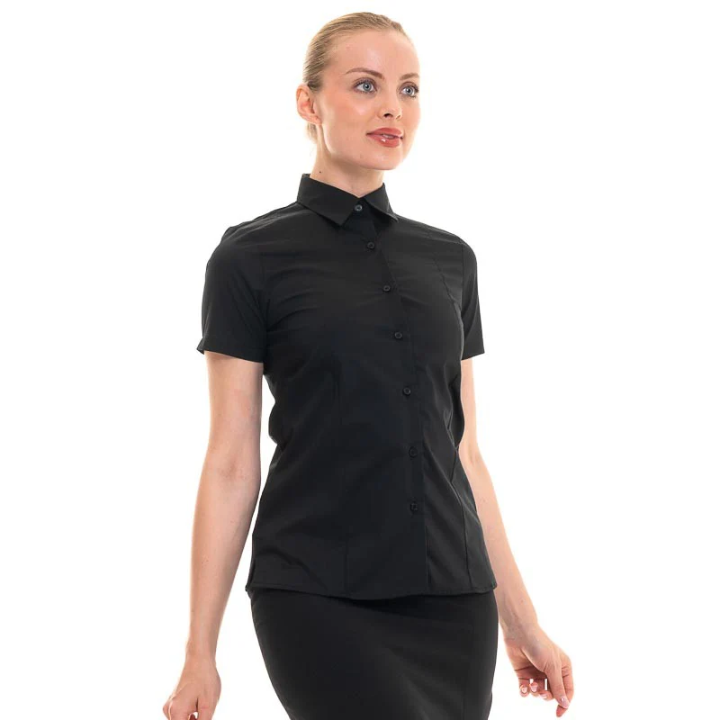 Chemise de Service Femme Manches Courtes TERA Noir - ROBUR - Image 3