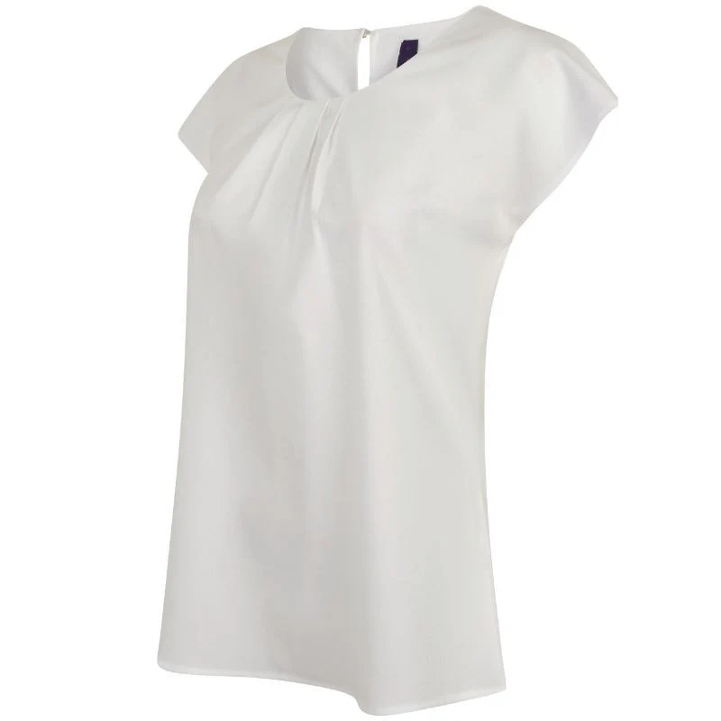 Chemisier de Travail Femme Manches Courtes Blanc - HENBURY - Image 4