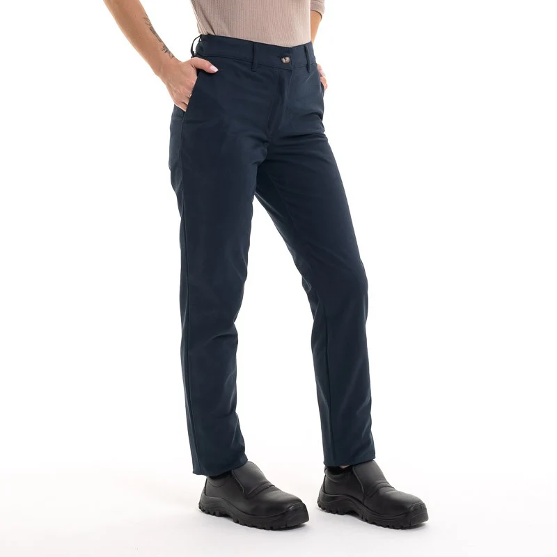 Pantalon de Cuisine Femme Chiara Chino Peau de Pêche Marine - ROBUR - Image 4