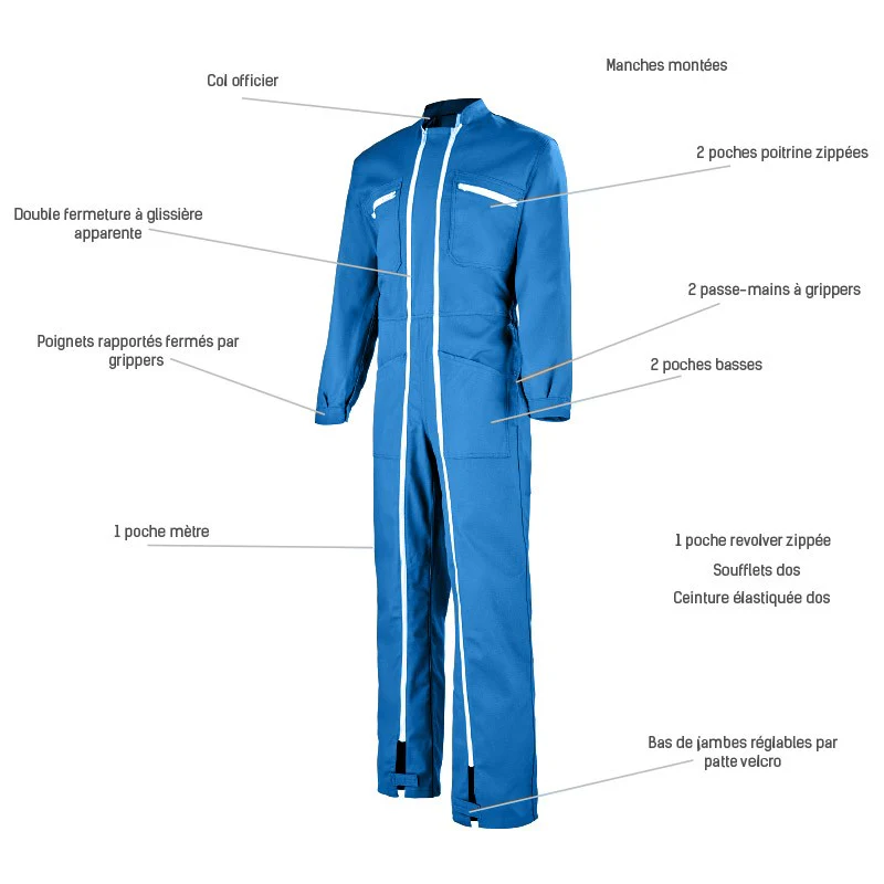 Combinaison De Travail 2 Zips Bugatti - ADOLPHE LAFONT - Image 3