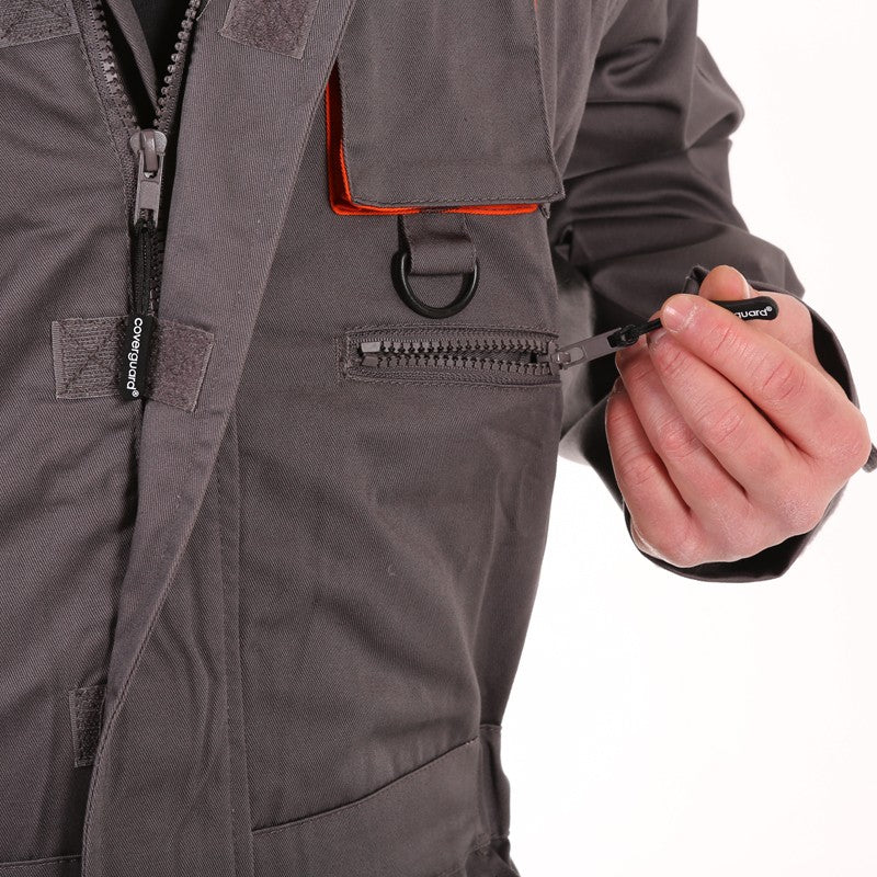 Combinaison de Travail Homme Gris et Orange - EUROPROTECTION - Image 3