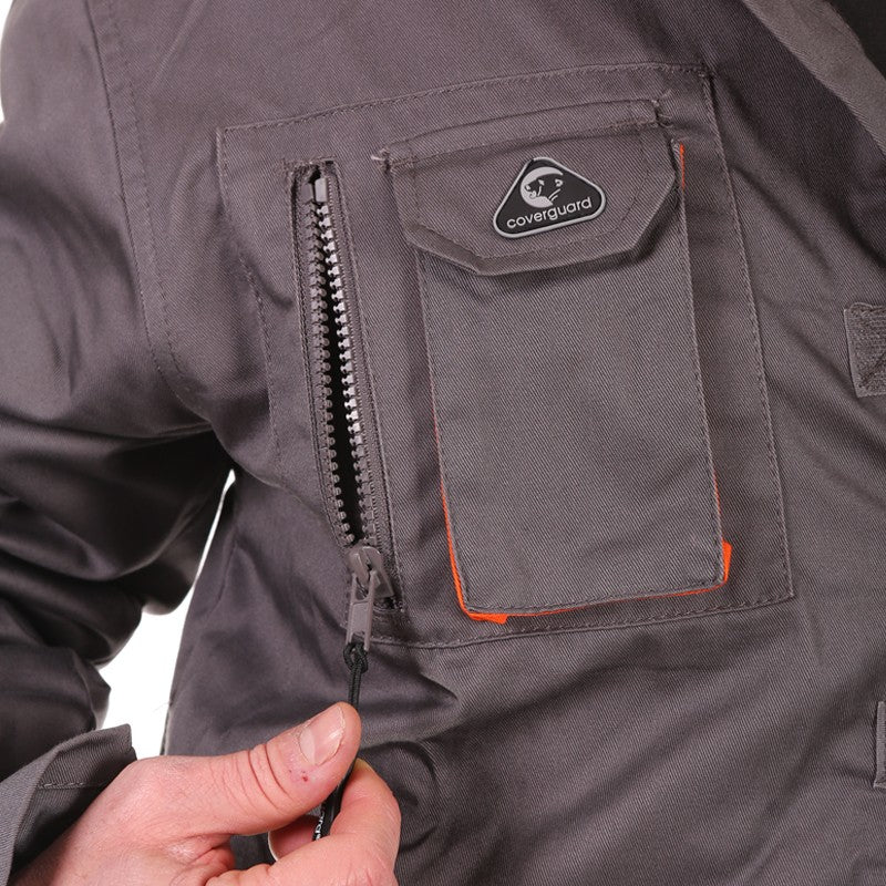 Combinaison de Travail Homme Gris et Orange - EUROPROTECTION - Image 4
