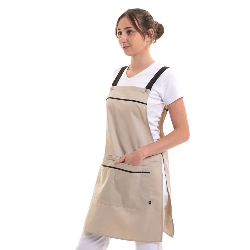 Chasuble de Cuisine Ezac Beige et Moka - ROBUR - Image 2