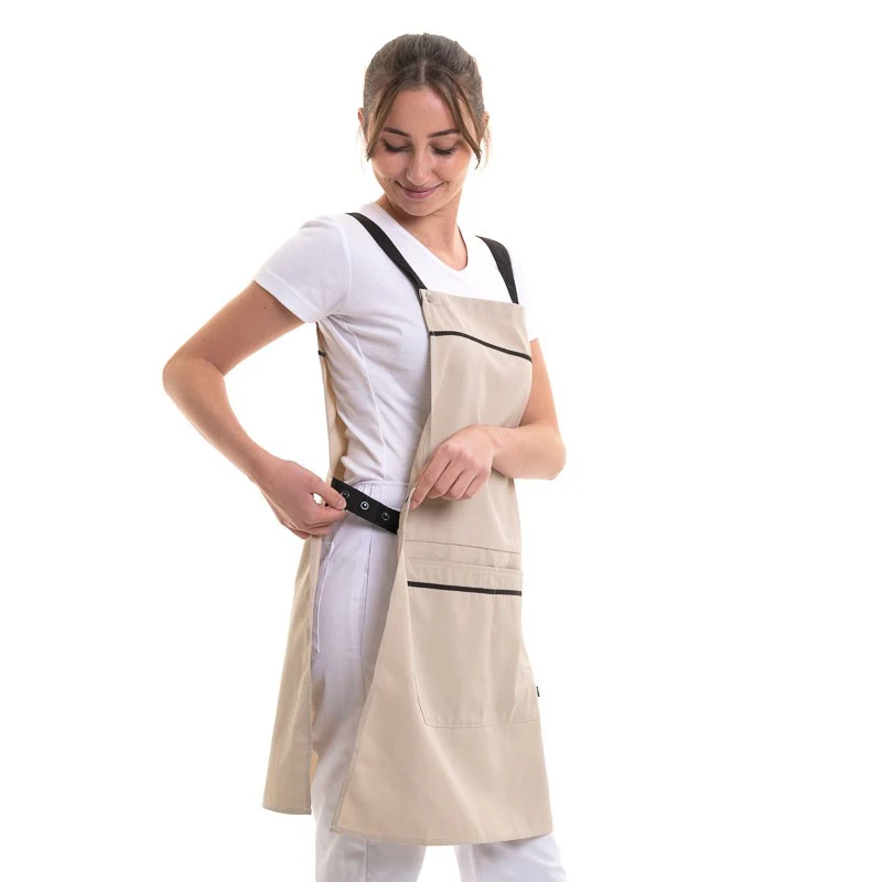 Chasuble de Cuisine Ezac Beige et Moka - ROBUR - Image 3