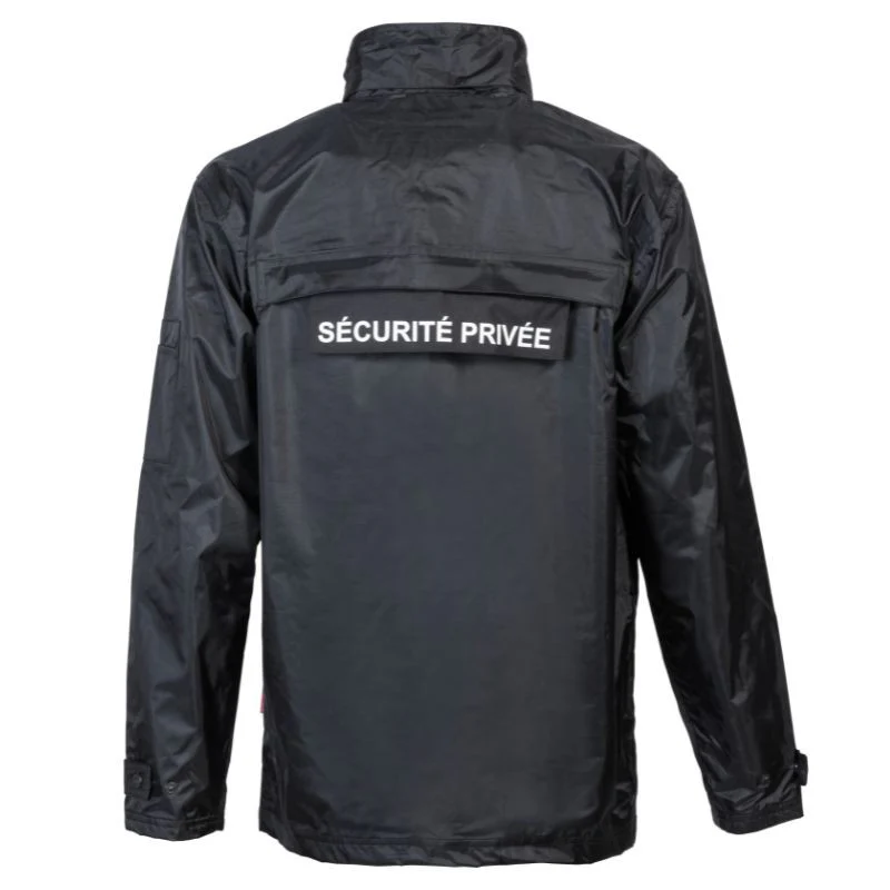 Coupe-vent de Sécurité Privée Unisexe Imperméable PVC Noir – CITYGUARD - Image 3
