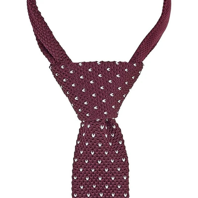 Cravate de Service Maille Bolivar Bordeaux - LAFONT SERVICE - Image 2