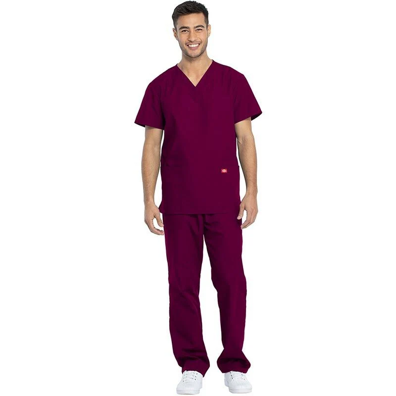Ensemble Médical Unisexe Manches Courtes Bordeaux - DICKIES MEDICAL