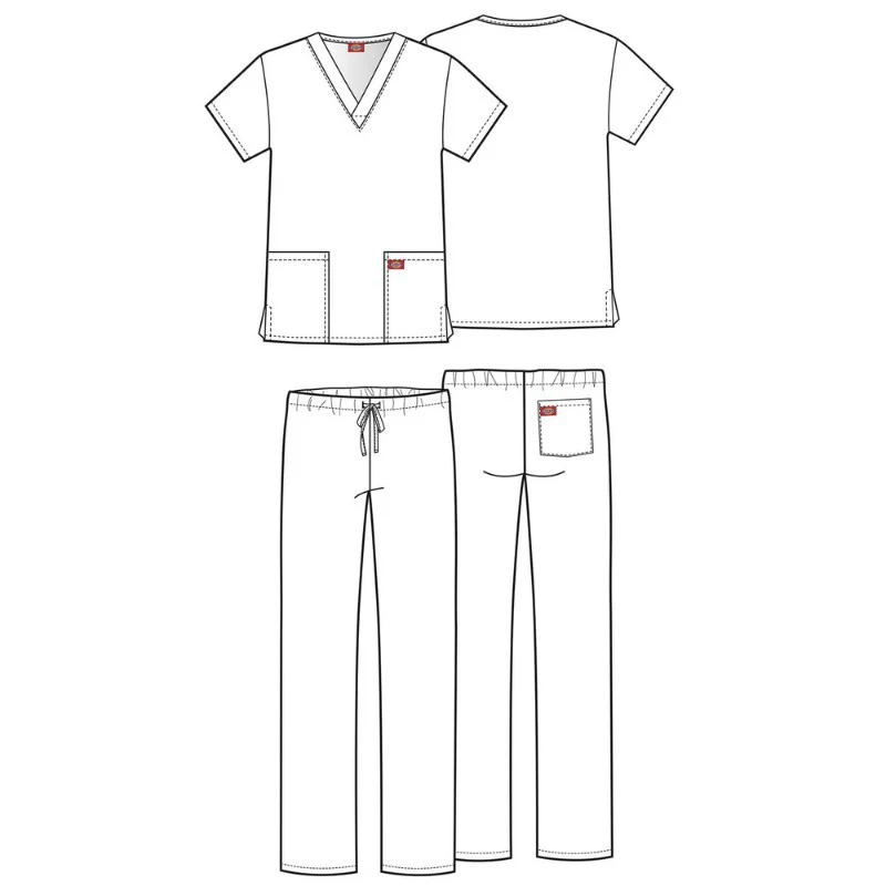 Ensemble Médical Unisexe Manches Courtes Gris - DICKIES MEDICAL - Image 4