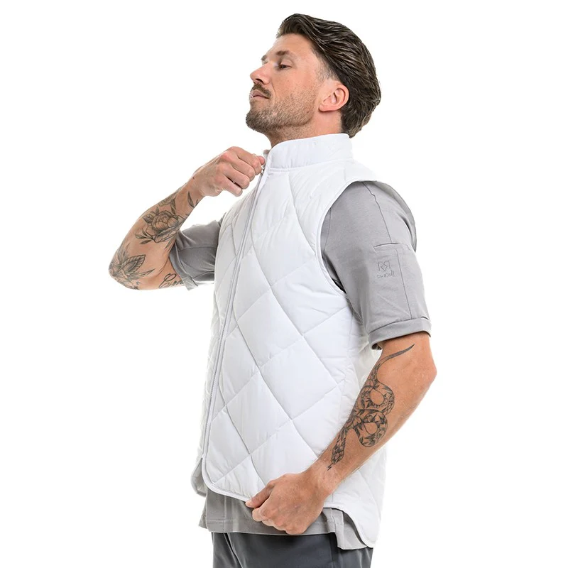 Gilet Boulanger Unisexe Ulisse Anti-froid Matelassé Blanc - ROBUR - Image 4