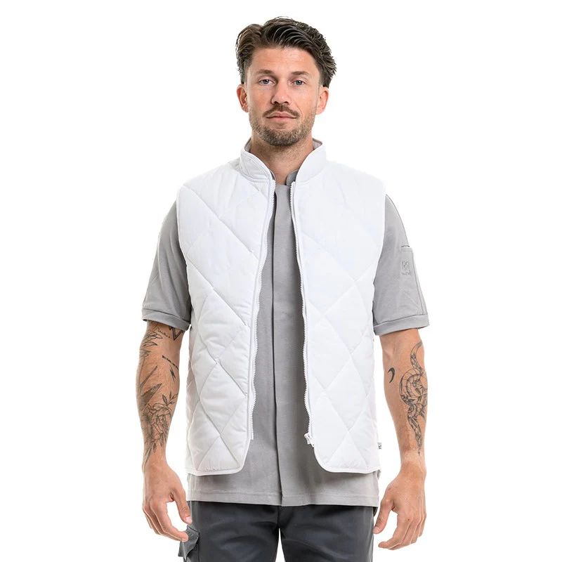 Gilet Boulanger Unisexe Ulisse Anti-froid Matelassé Blanc - ROBUR - Image 5