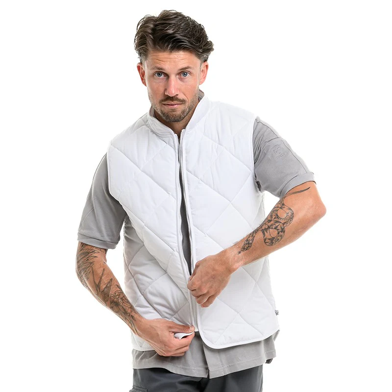 Gilet Boulanger Unisexe Ulisse Anti-froid Matelassé Blanc - ROBUR - Image 8
