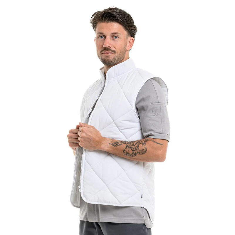 Gilet Boulanger Unisexe Ulisse Anti-froid Matelassé Blanc - ROBUR - Image 9