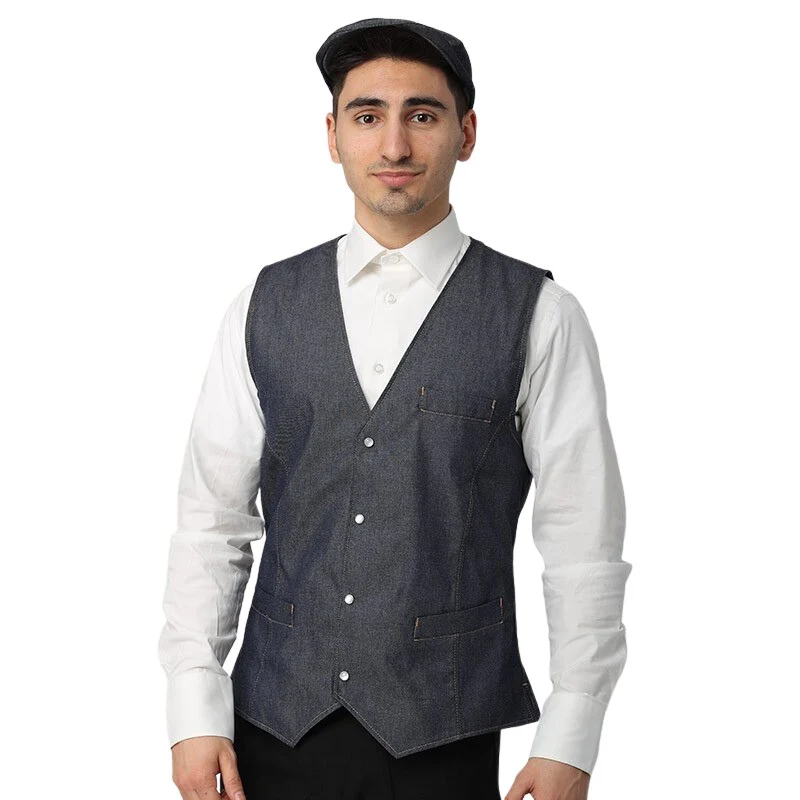Gilet De Service Jean Denim Homme - MANELLI