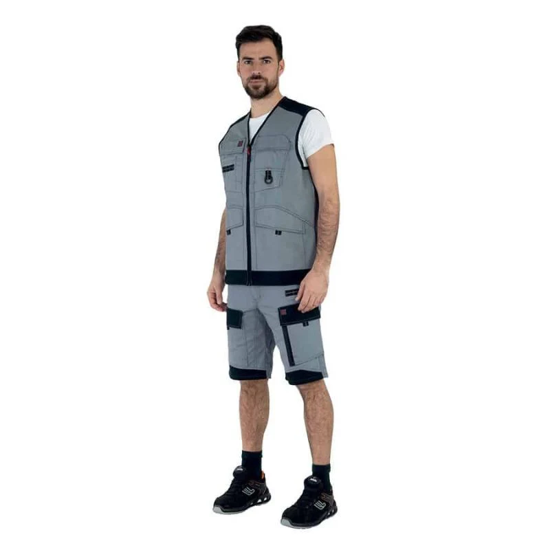 Gilet de Travail Homme Trowel Sans Manches Gris Acier/Noir - ADOLPHE LAFONT - Image 2