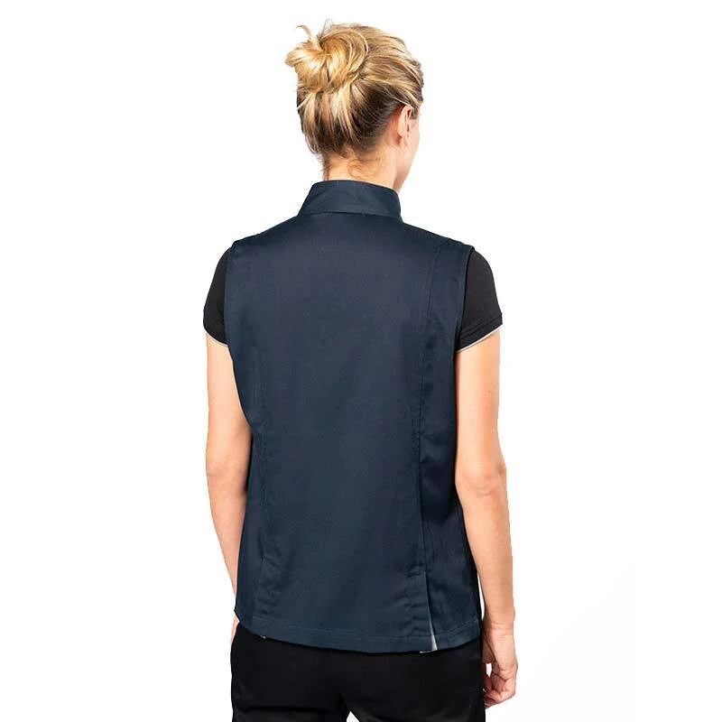 Gilet de Travail Femme Sans Manches Bleu avec Liseré Coloré - TOPTEX - Image 3