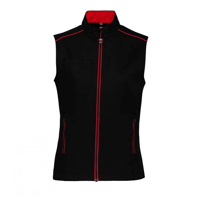 Gilet de Travail Femme Sans Manches Noir et Liseré Coloré - TOPTEX - Image 6