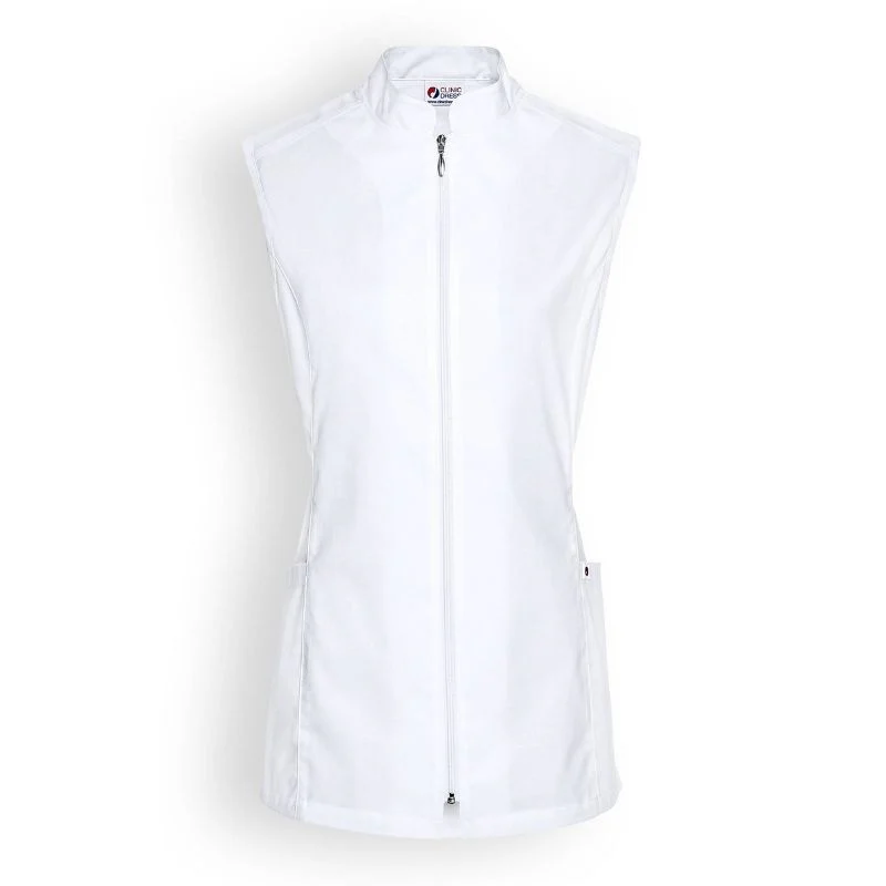 Gilet Médical Femme Sans Manches Blanc - CLINIC DRESS - Image 3