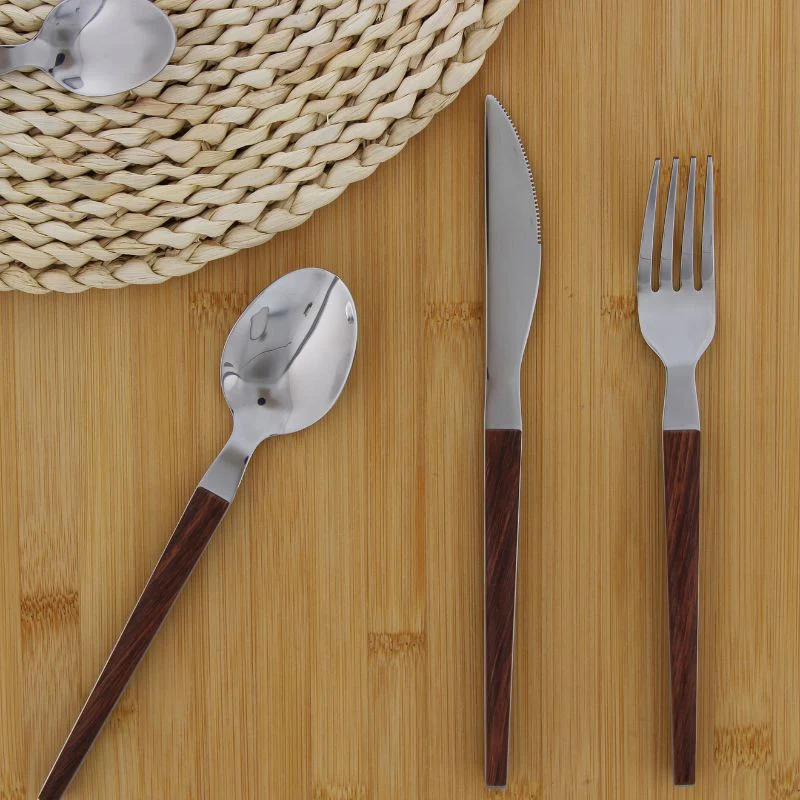 Ménagère 24 Pièces PERTH Façon Bois – PRADEL - Image 3