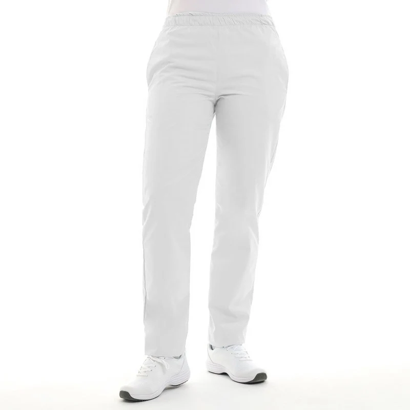 Pantalon de Boucher Unisexe Grande Taille Blanc - MANELLI - Image 2