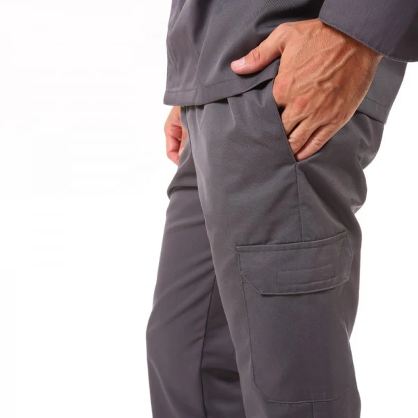 Pantalon de Boucher Homme Gris Poches Latérales - MANELLI - Image 2