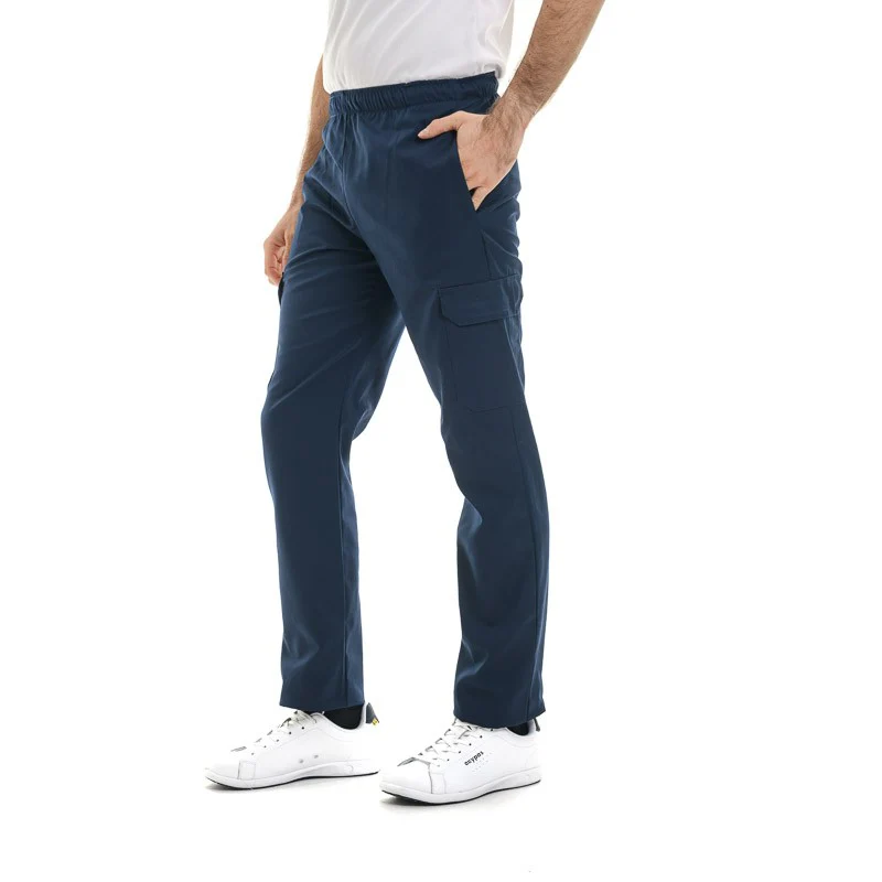 Pantalon de Cuisine Bleu Marine Poches Latérales - MANELLI - Image 2